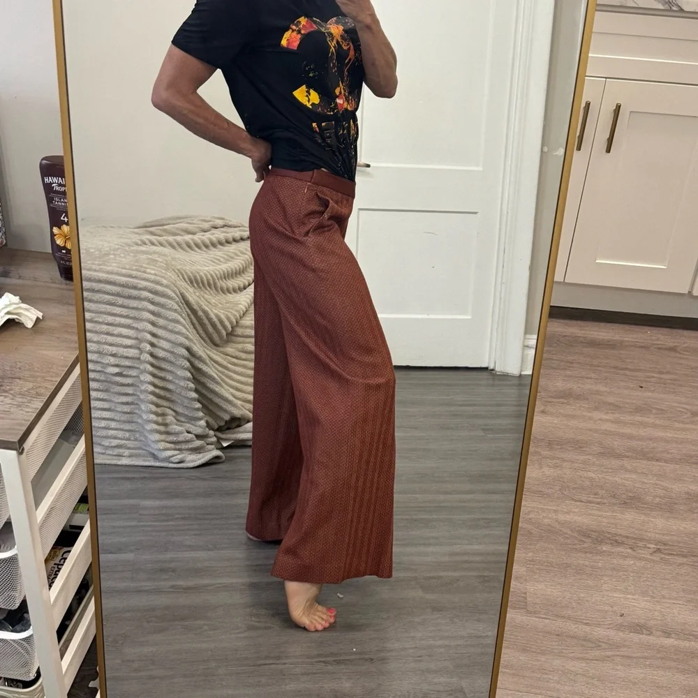 Missoni Wide-Leg Knit Pants Rust Wool Blend Size IT 40 / US 4 - Picture 4 of 14